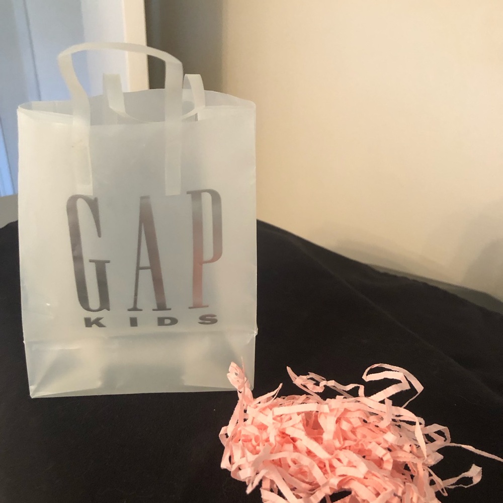 Doll Size Gap Kids Clear Shopping Bag With Pink Stuffing